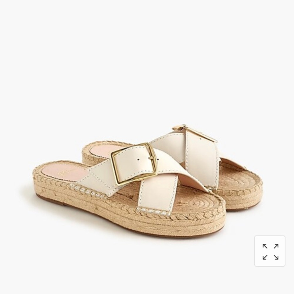 Perfect JCrew cross strap platform sandals